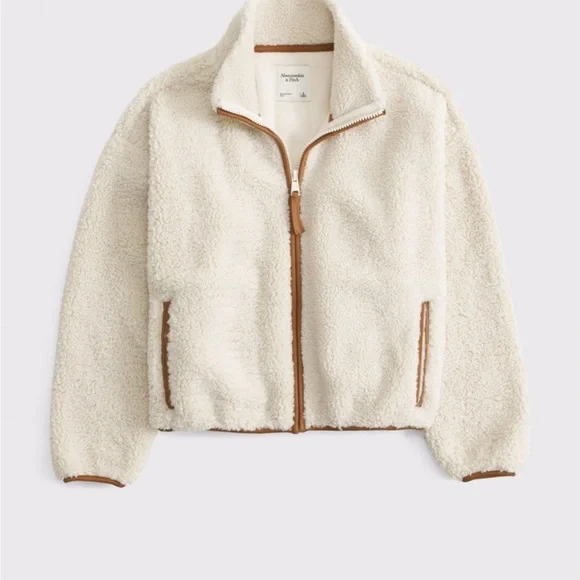Abercrombie & Fitch Cream Sherpa Jacket - Picture 2 of 2